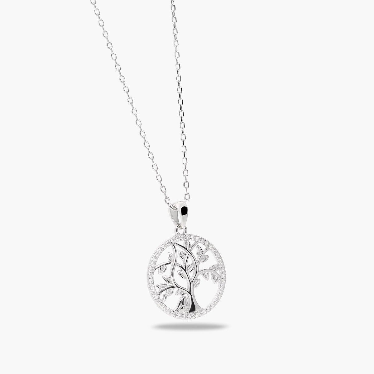 Collar árbol de la vida de plata 1ª ley circonitas 18 mm TREE OF LIFE