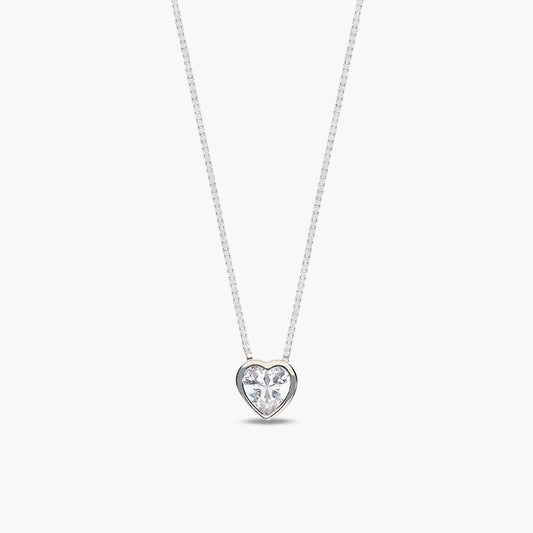 Collar corazón de plata 1ª ley circonitas 5 mm