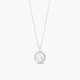 Collar de plata 1ª ley perla y circonitas 14 mm