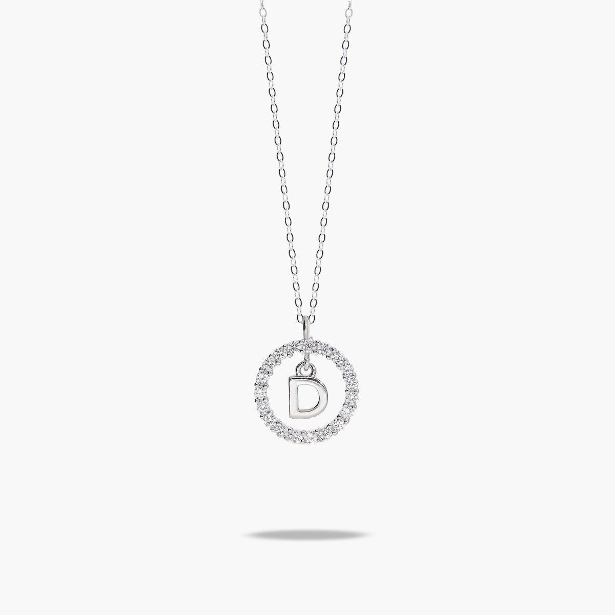 Collar de plata 1ª ley circonitas D ALPHABET SILVER