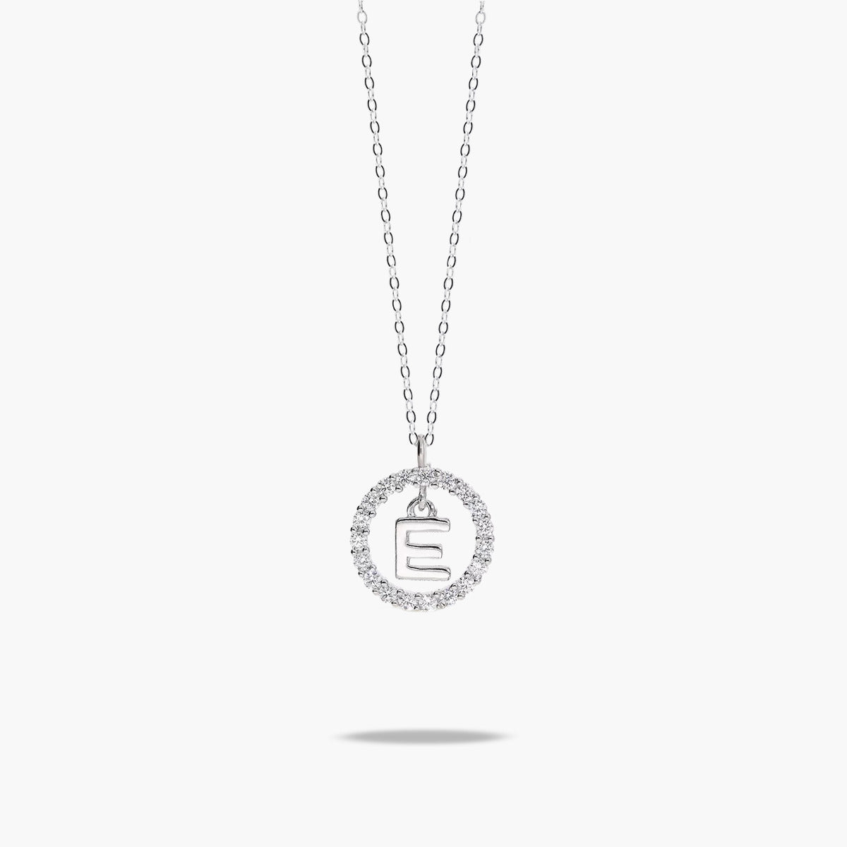 Collar de plata 1ª ley circonitas E ALPHABET SILVER