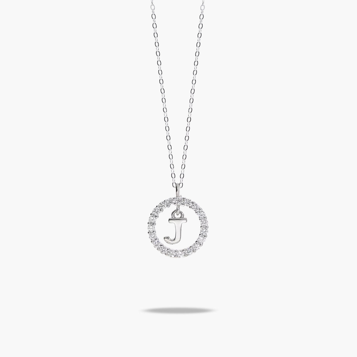 Collar de plata 1ª ley circonitas J ALPHABET SILVER