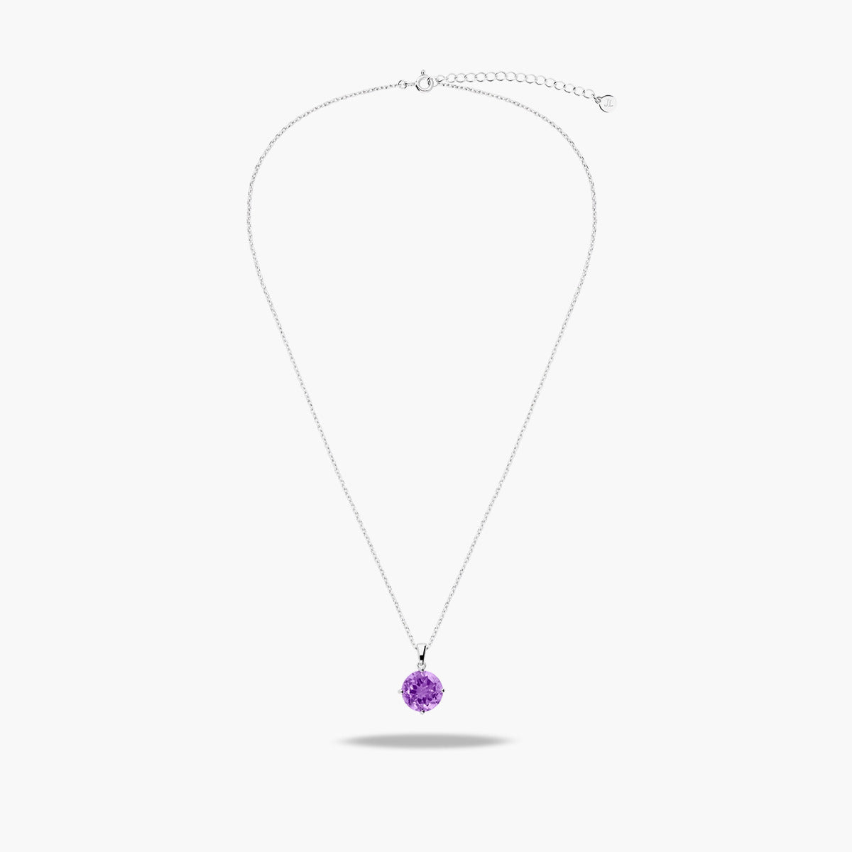 Collar de plata 1ª ley amatista violeta redondo 10 mm PRISM