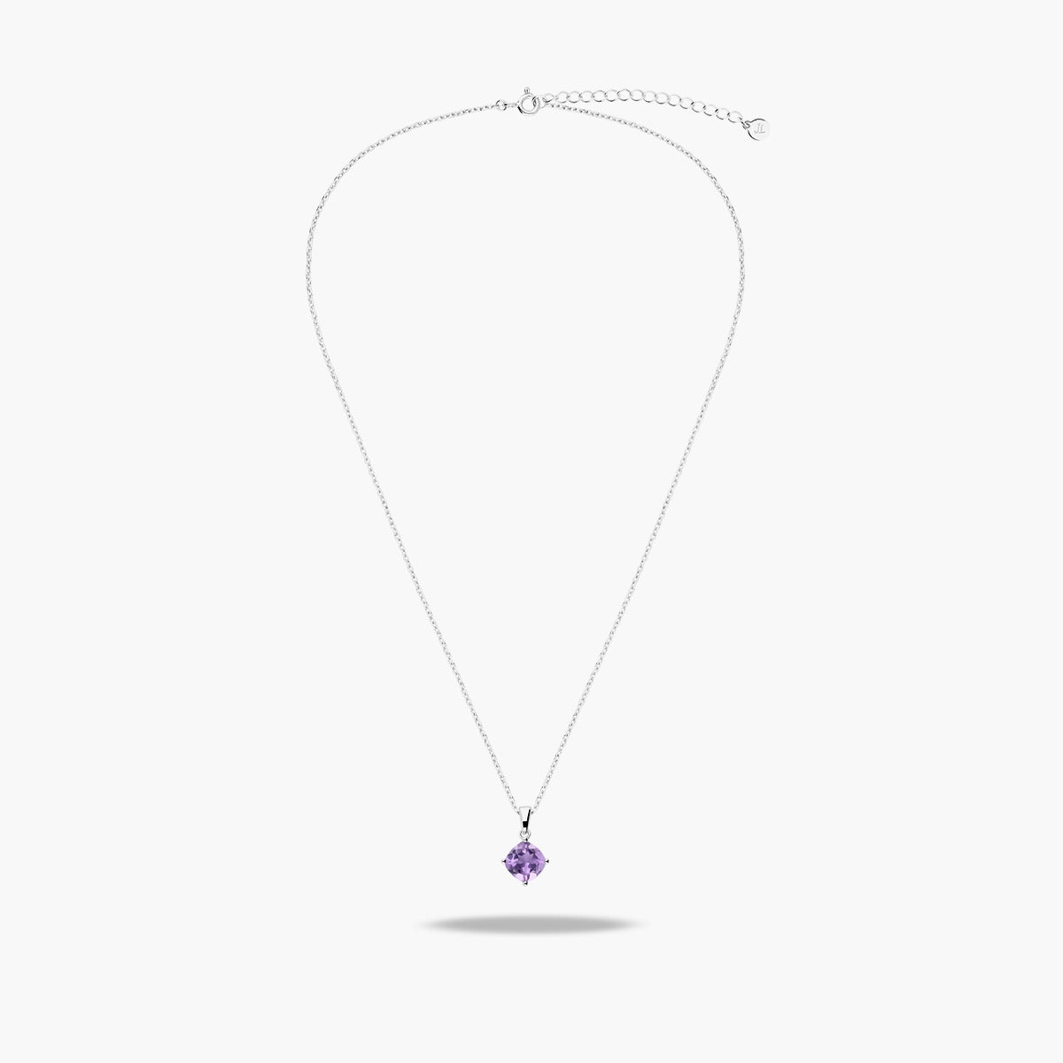 Collar de plata 1ª ley amatista violeta 8 mm PRISM