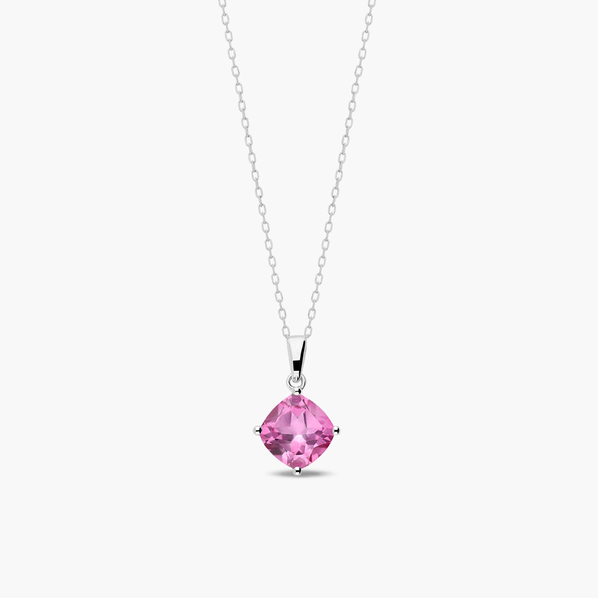 Collar de plata 1ª ley topacio rosa 10 mm PRISM