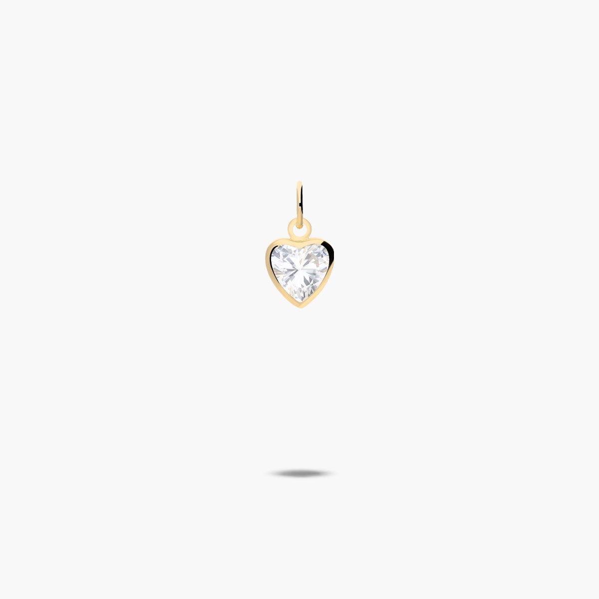 Colgante corazón de oro 18K circonita 7 mm