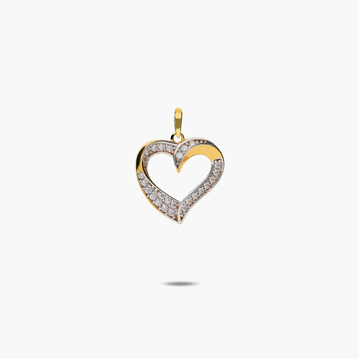 Colgante silueta corazón de oro bicolor 18K