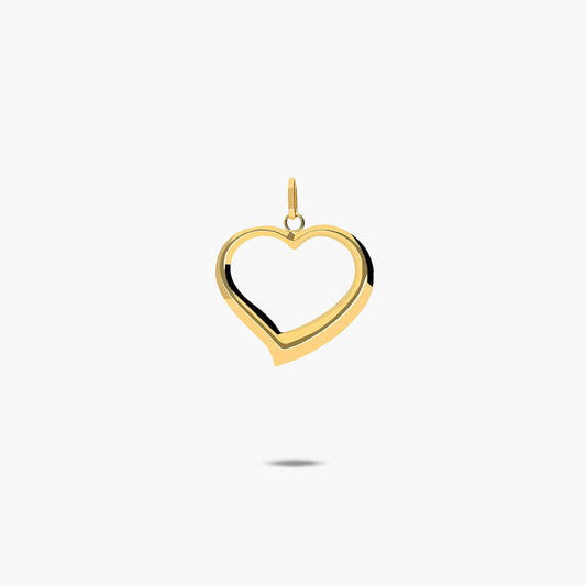 Colgante silueta corazón de oro 18K 14 mm