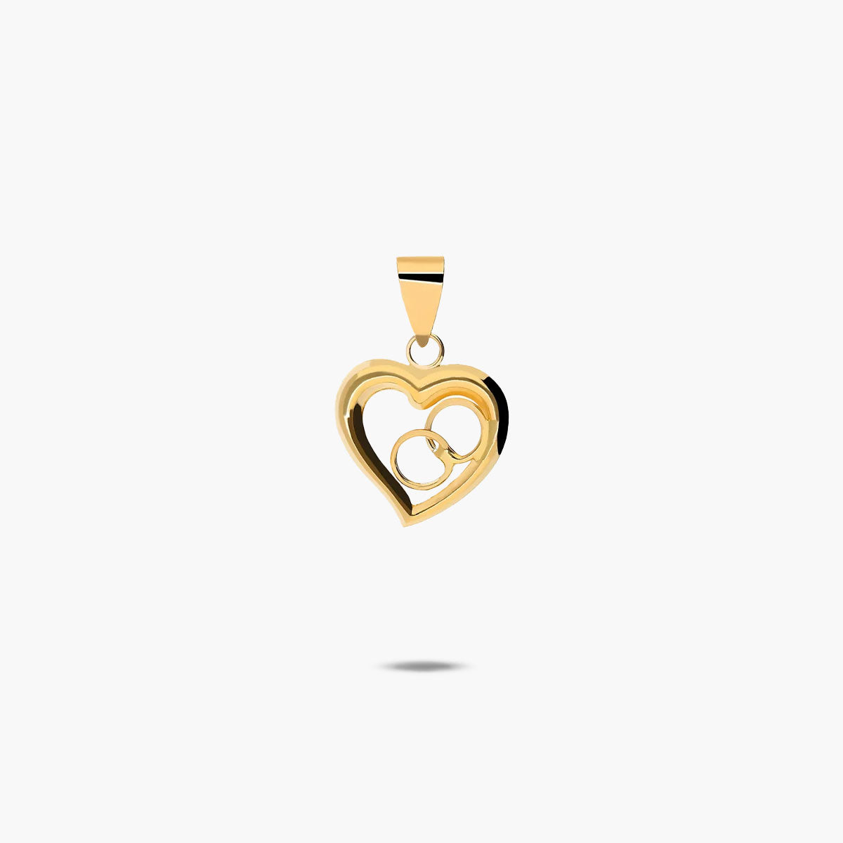 Colgante silueta corazón alianzas de oro 18K 12 mm
