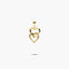 Colgante silueta doble corazón de oro 18K 12 mm