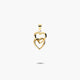 Colgante silueta doble corazón de oro 18K 12 mm
