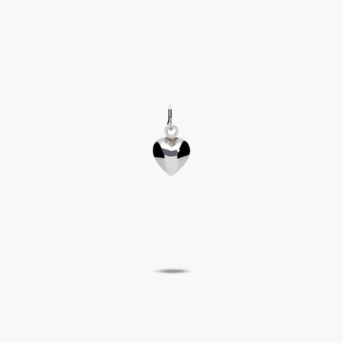 Colgante corazón de oro blanco 18K 6 mm