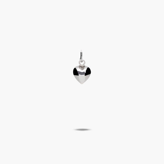 Colgante corazón de oro blanco 18K 6 mm