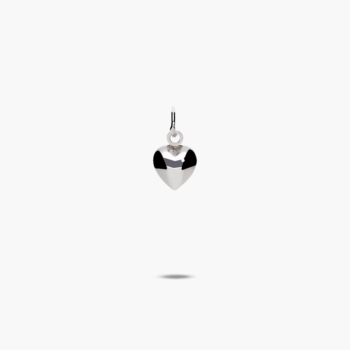 Colgante corazón de oro blanco 18K 10 mm