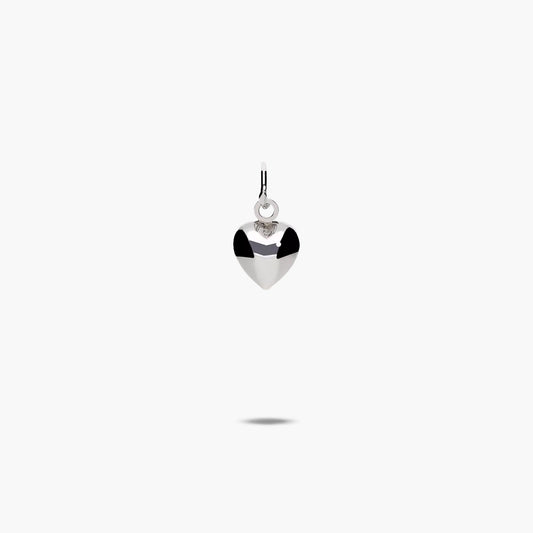 Colgante corazón de oro blanco 18K 10 mm