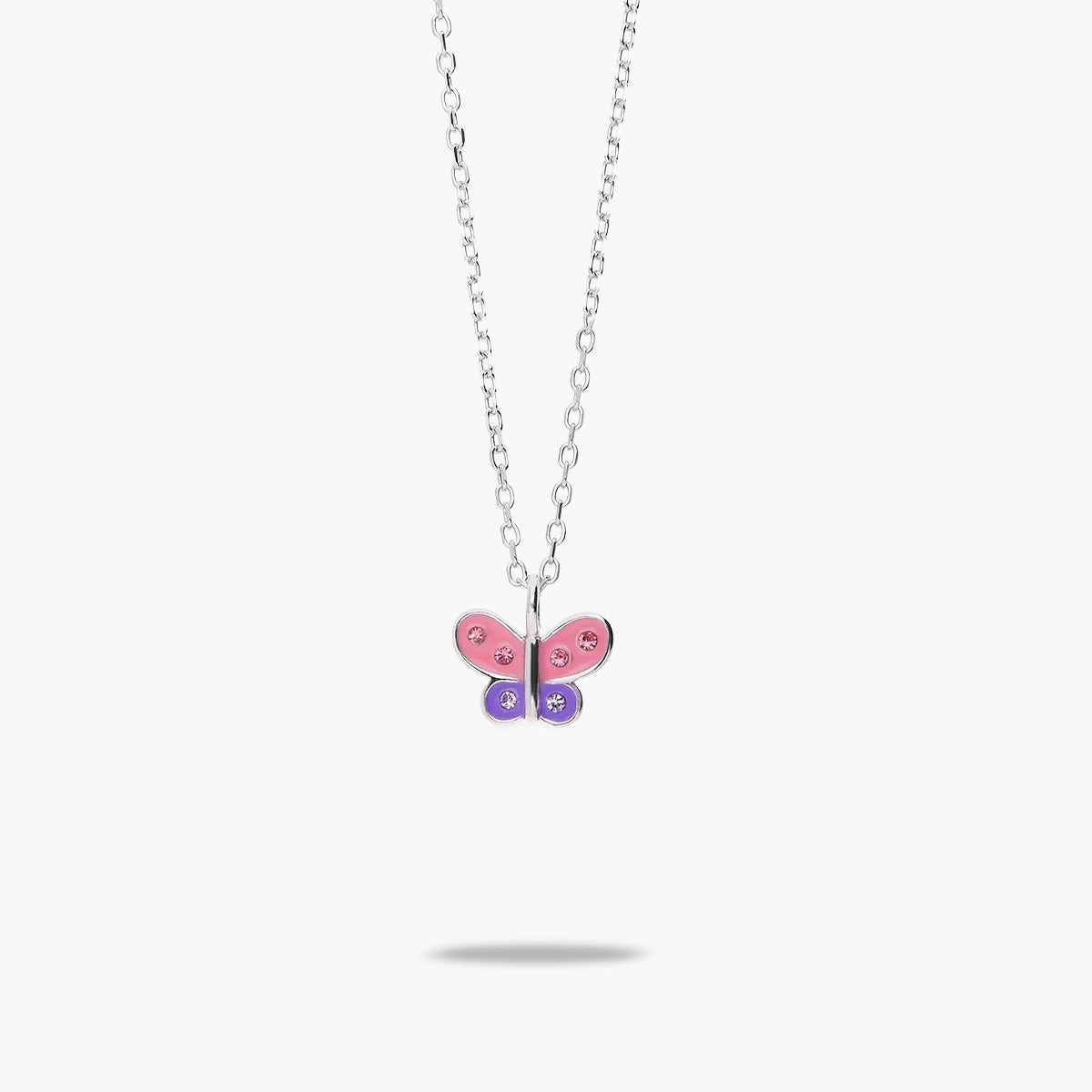 Collar mariposa de plata 1ª ley circonitas 10 mm