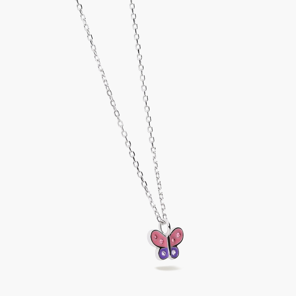 Collar mariposa de plata 1ª ley circonitas 10 mm