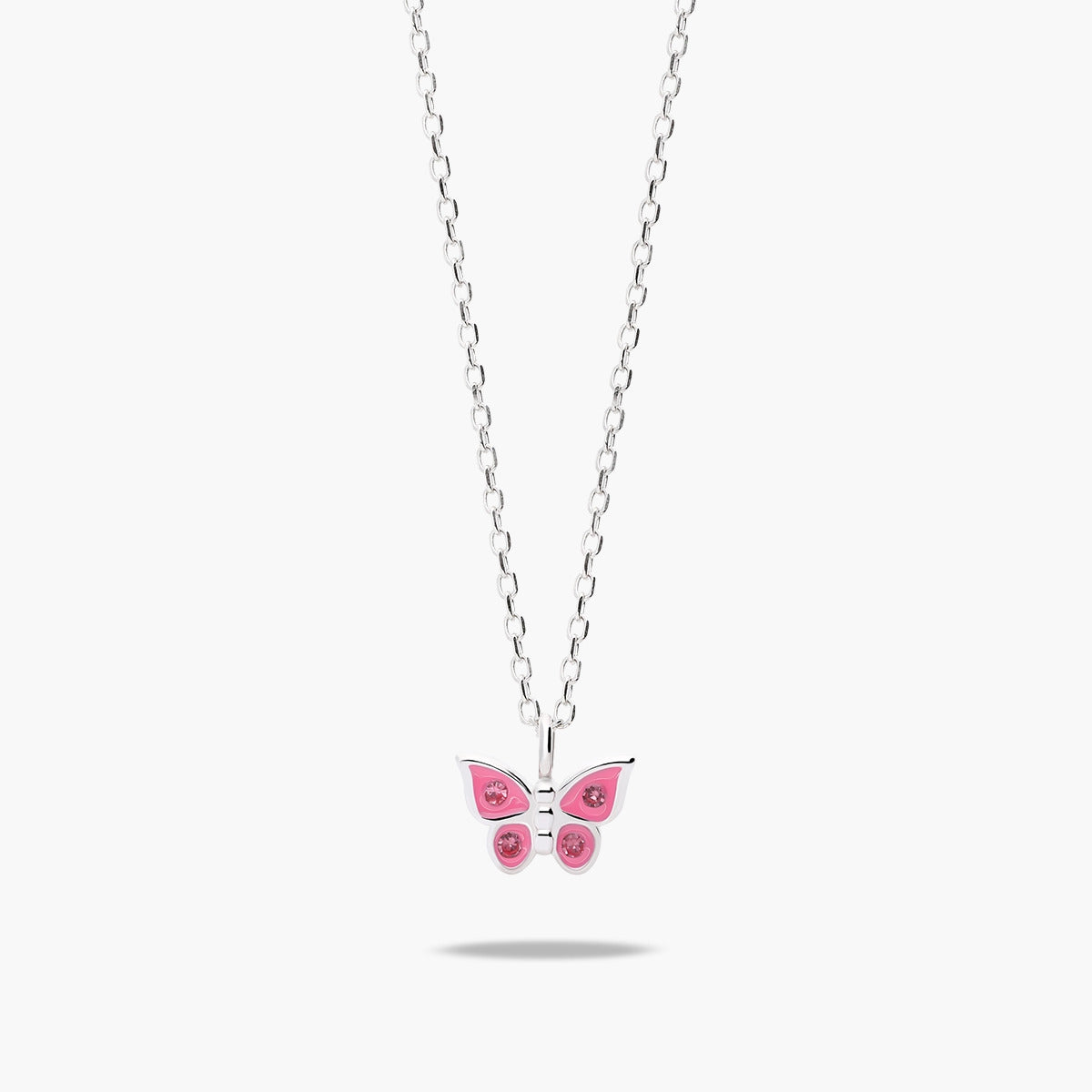 Collar mariposa de plata 1ª ley circonitas 10 mm