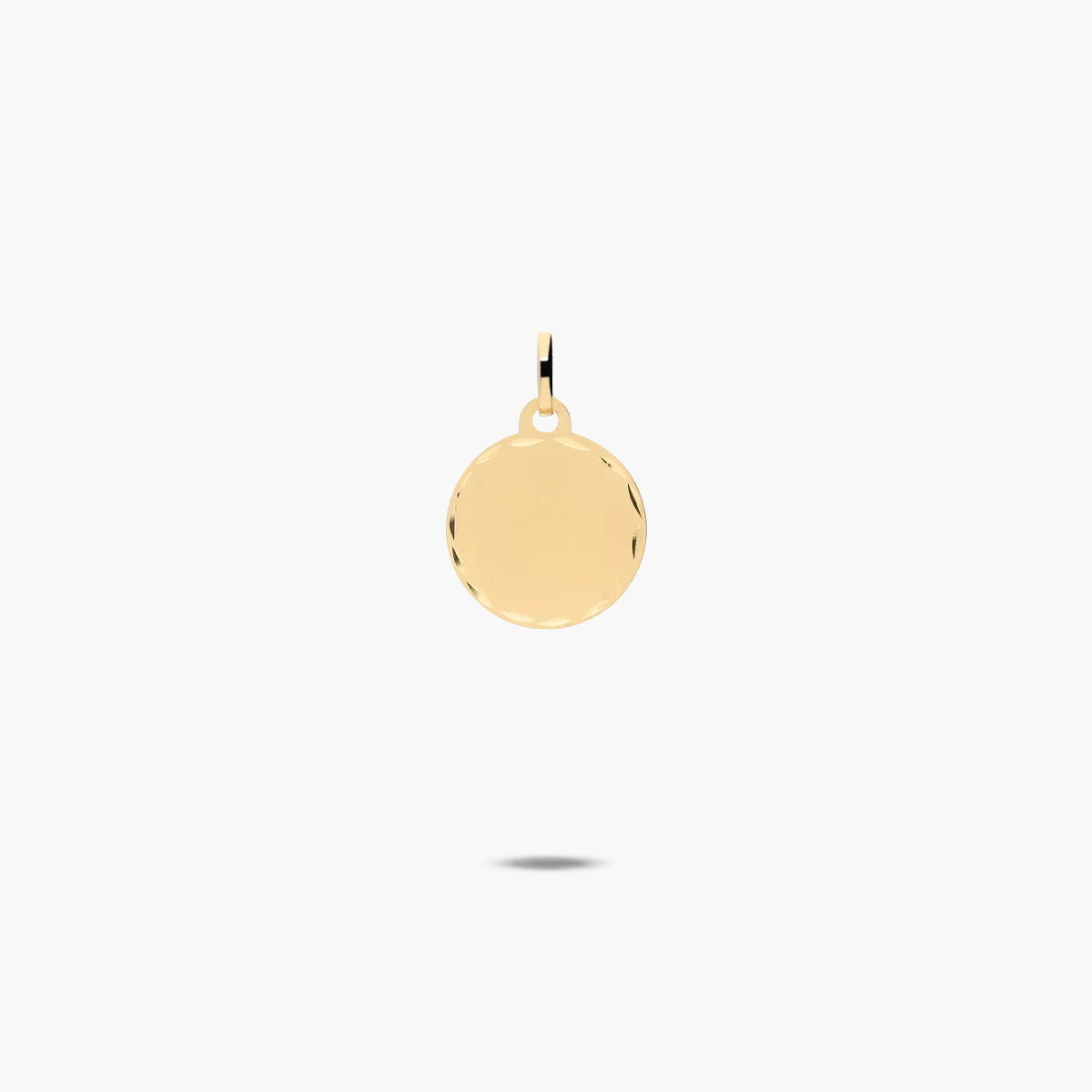 Colgante disco de oro 18K 14 mm