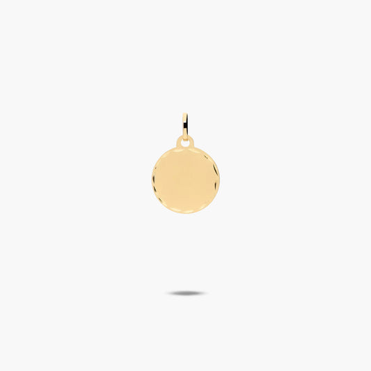 Colgante disco de oro 18K 14 mm