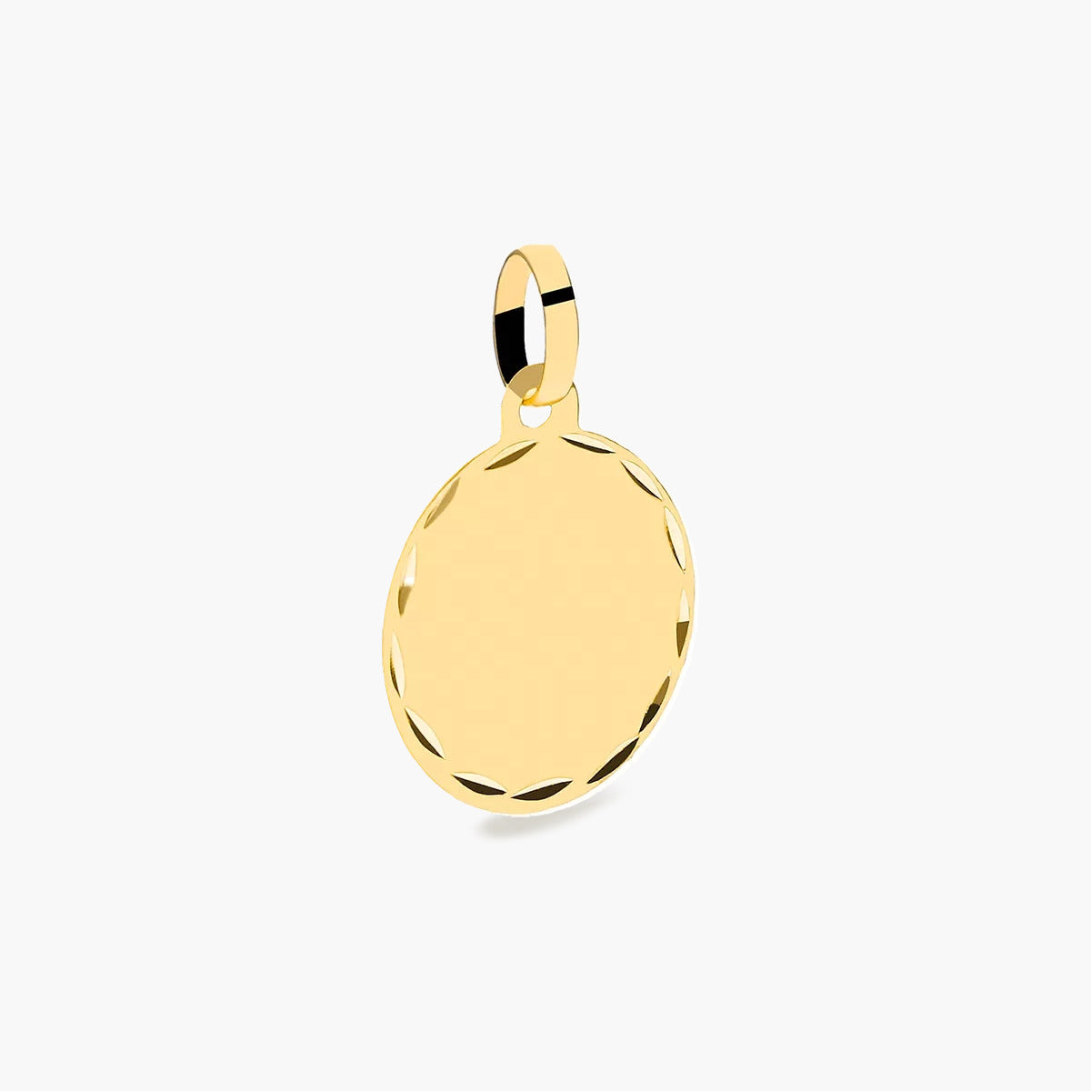 Colgante disco de oro 18K 14 mm