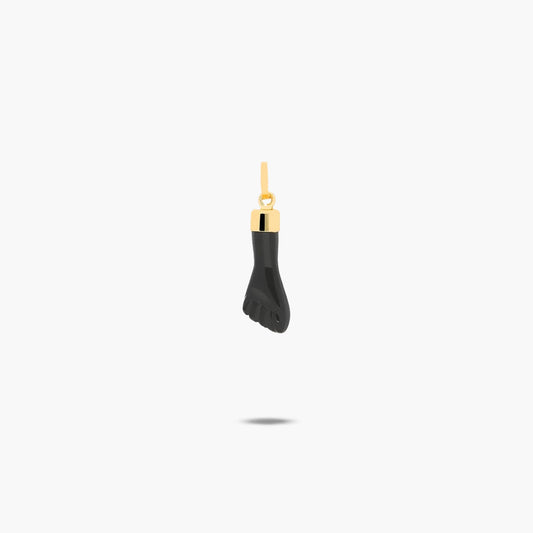 Colgante figa negro de oro 18K 17 mm