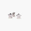 Pendientes estrella de oro blanco 18K circonita 6 mm