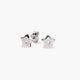 Pendientes estrella de oro blanco 18K circonita 6 mm
