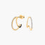 Pendientes de aro de oro 18K diamante natural 0.13 ct. 16 mm