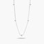 Gargantilla estrellas de oro blanco 18K diamante natural 0.05 ct 42-45 cm