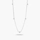 Gargantilla estrellas de oro blanco 18K diamante natural 0.05 ct 42-45 cm