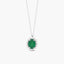 Collar de oro blanco 18K diamante natural 0.30 ct. esmeralda 8 mm IMPERIAL EMERALD