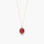 Collar de oro 18K diamante natural 0.30 ct. rubí 12 mm ROYAL RUBY