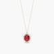 Collar de oro 18K diamante natural 0.30 ct. rubí 12 mm ROYAL RUBY