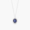 Collar de oro blanco 18K diamante natural 0.30 ct. zafiro 12 mm IMPERIAL SAPPHIRE