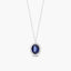 Collar de oro blanco 18K diamante natural 0.30 ct. zafiro 12 mm IMPERIAL SAPPHIRE