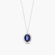 Collar de oro blanco 18K diamante natural 0.30 ct. zafiro 12 mm IMPERIAL SAPPHIRE