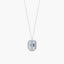 Collar de oro blanco 18K diamante natural 0.14 ct. aguamarina 13 mm PALACE