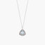 Collar de oro blanco 18K diamante natural 0.09 ct. aguamarina 9 mm MAHARANI