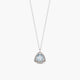 Collar de oro blanco 18K diamante natural 0.09 ct. aguamarina 9 mm MAHARANI