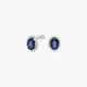 Pendientes de oro blanco 18K diamante natural 0.60 ct. zafiro 12 mm IMPERIAL SAPPHIRE
