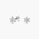 Pendientes de oro blanco 18K diamante natural 0.35 ct. 6 mm