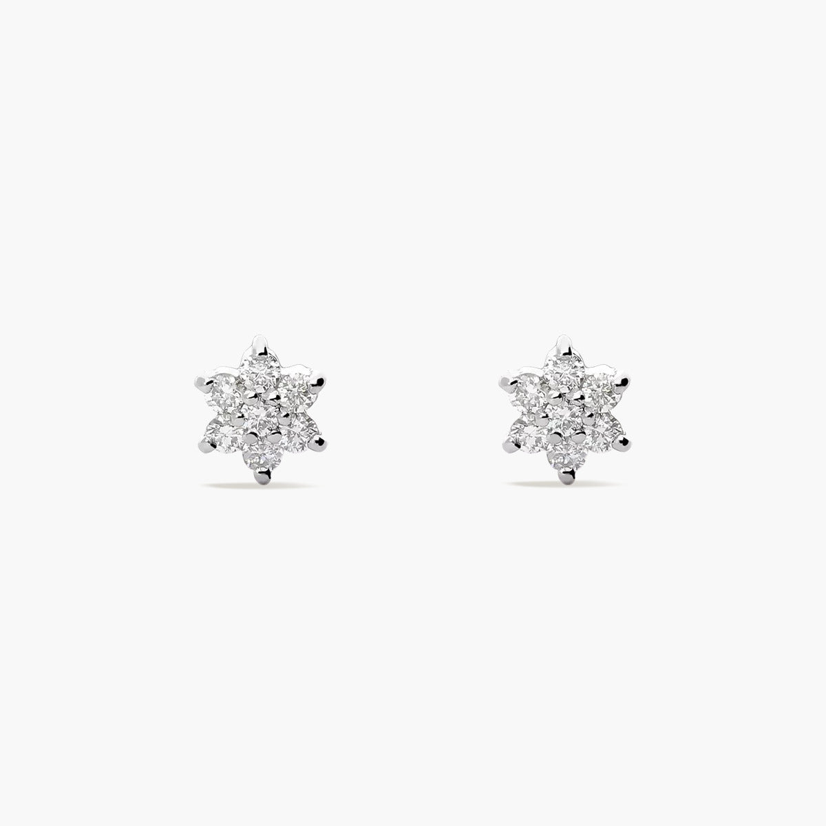 Pendientes de oro blanco 18K diamante natural 0.35 ct. 6 mm