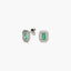 Pendientes de oro blanco 18K diamante natural 0.26 ct. esmeralda 11 mm PALACE