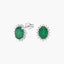 Pendientes de oro blanco 18K diamante natural 0.36 ct. esmeralda 10 mm IMPERIAL EMERALD