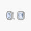 Pendientes de oro blanco 18K diamante natural 0.29 ct. aguamarina 13 mm PALACE