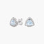 Pendientes de oro blanco 18K diamante natural 0.18 ct. aguamarina 9 mm MAHARANI