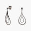 Pendientes largos de oro blanco 18K diamante natural 0.26 ct. 28 mm
