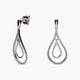 Pendientes largos de oro blanco 18K diamante natural 0.26 ct. 28 mm
