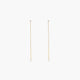 Pendientes largos de oro 18K diamante natural 0.05 ct. 63 mm